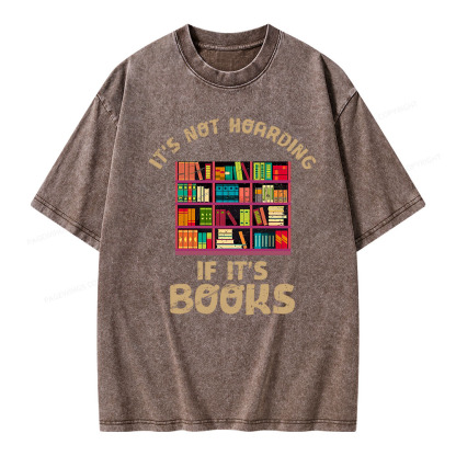 Pagewings Bookshelf Set Of Stacks Of Books Stock Unisex Washed T-shirt