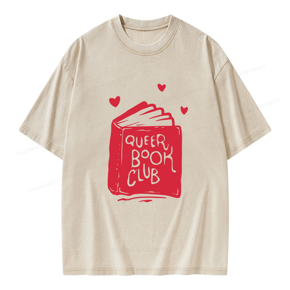 Pagewings Queer Book Club Unisex Washed T-shirt