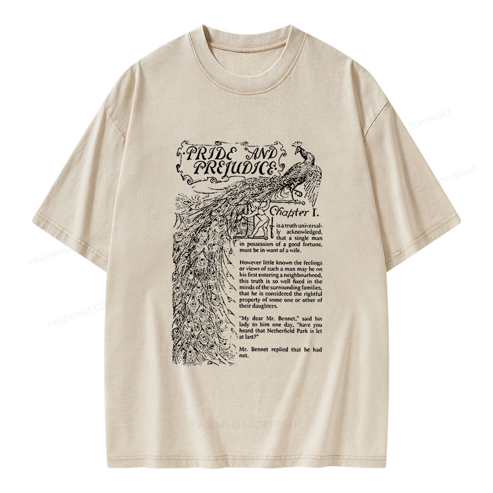 Pagewings Pride and Prejudice Unisex Washed T-shirt