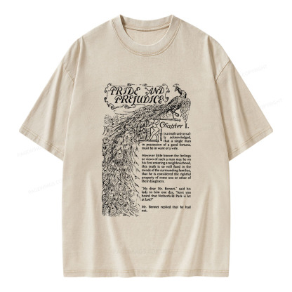 Pagewings Pride and Prejudice Unisex Washed T-shirt