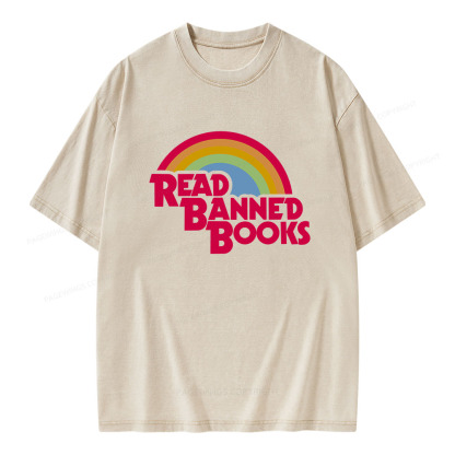 Pagewings Read Banned Books Unisex Washed T-shirt