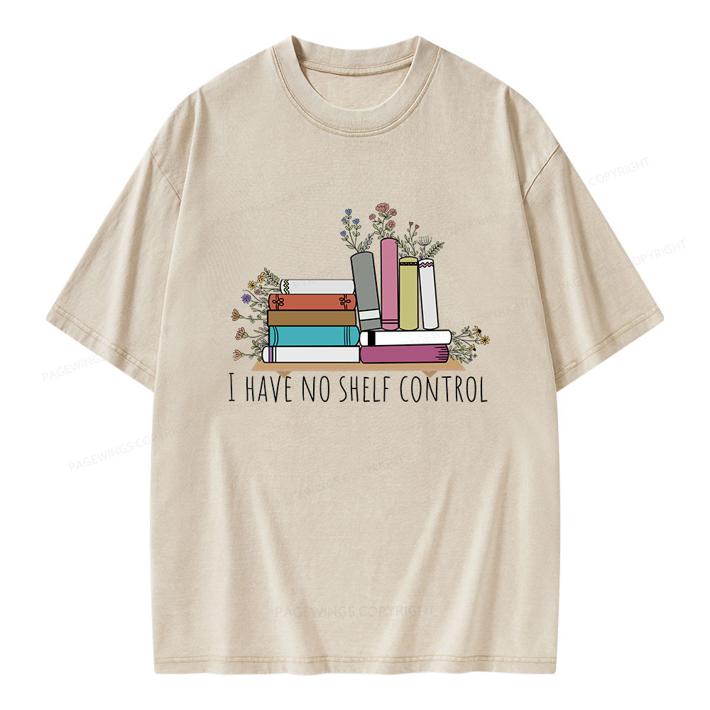 Pagewings I Have No Shelf Control Unisex Washed T-shirt