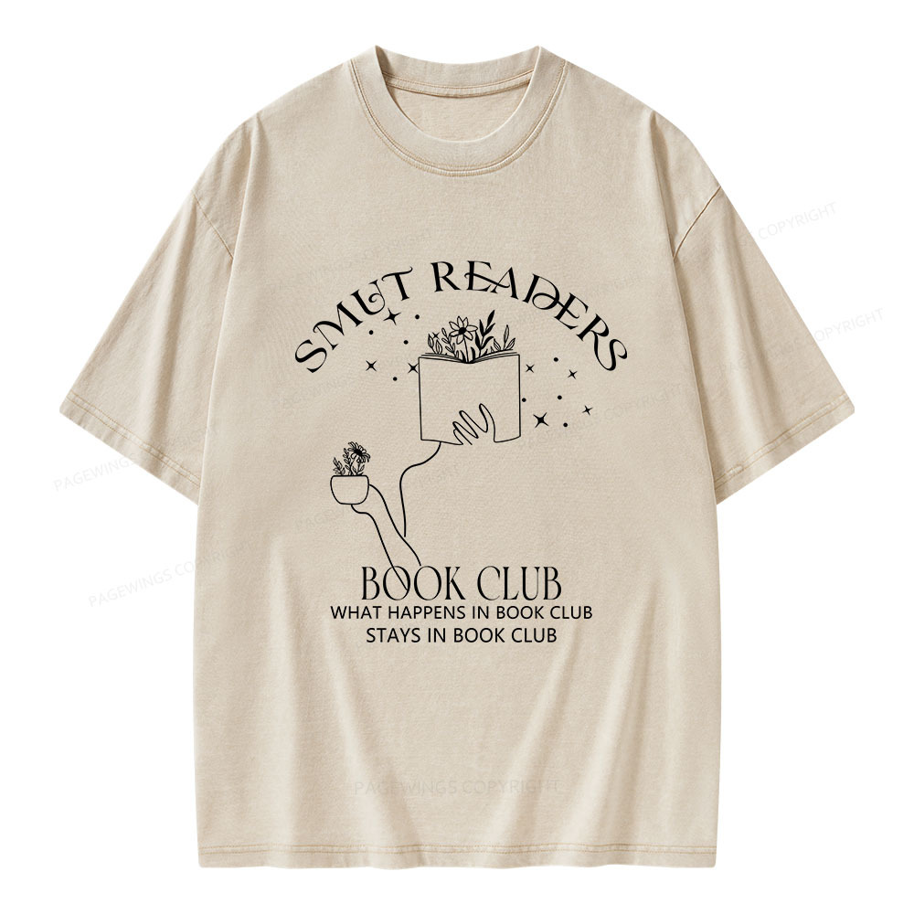 Pagewings Smut Reader Book Club Unisex Washed T-shirt