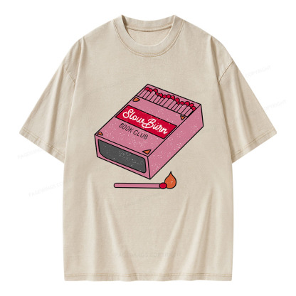 Pagewings Slow Burn Book Club Unisex Washed T-shirt