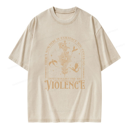Pagewings Nowhere You Go Escapes Violence Unisex Washed T-shirt