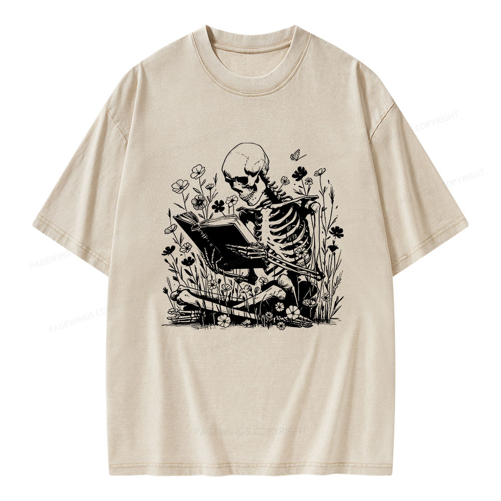 Pagewings Book Reading Unisex Washed T-shirt