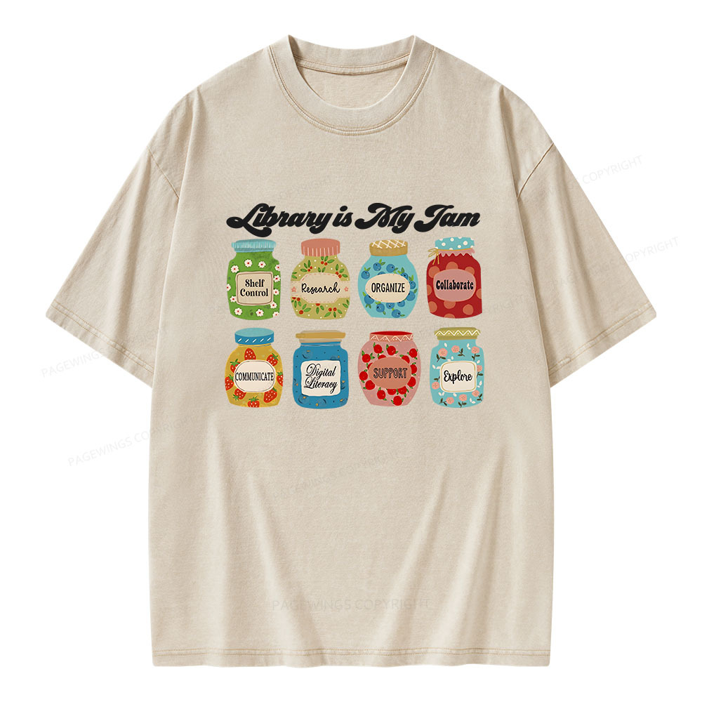 Pagewings Library is My Jam Unisex Washed T-shirt