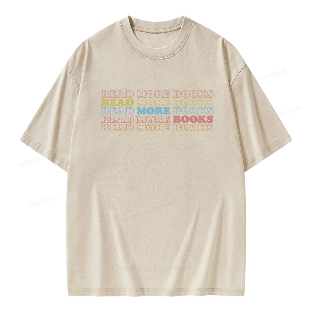 Pagewings Read More Books Unisex Washed T-shirt