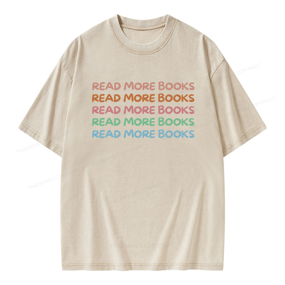 Pagewings Read More Books Unisex Washed T-shirt