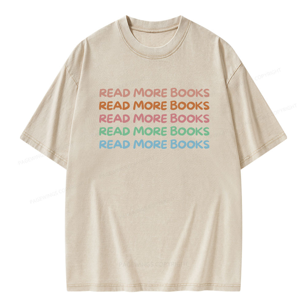 Pagewings Read More Books Unisex Washed T-shirt