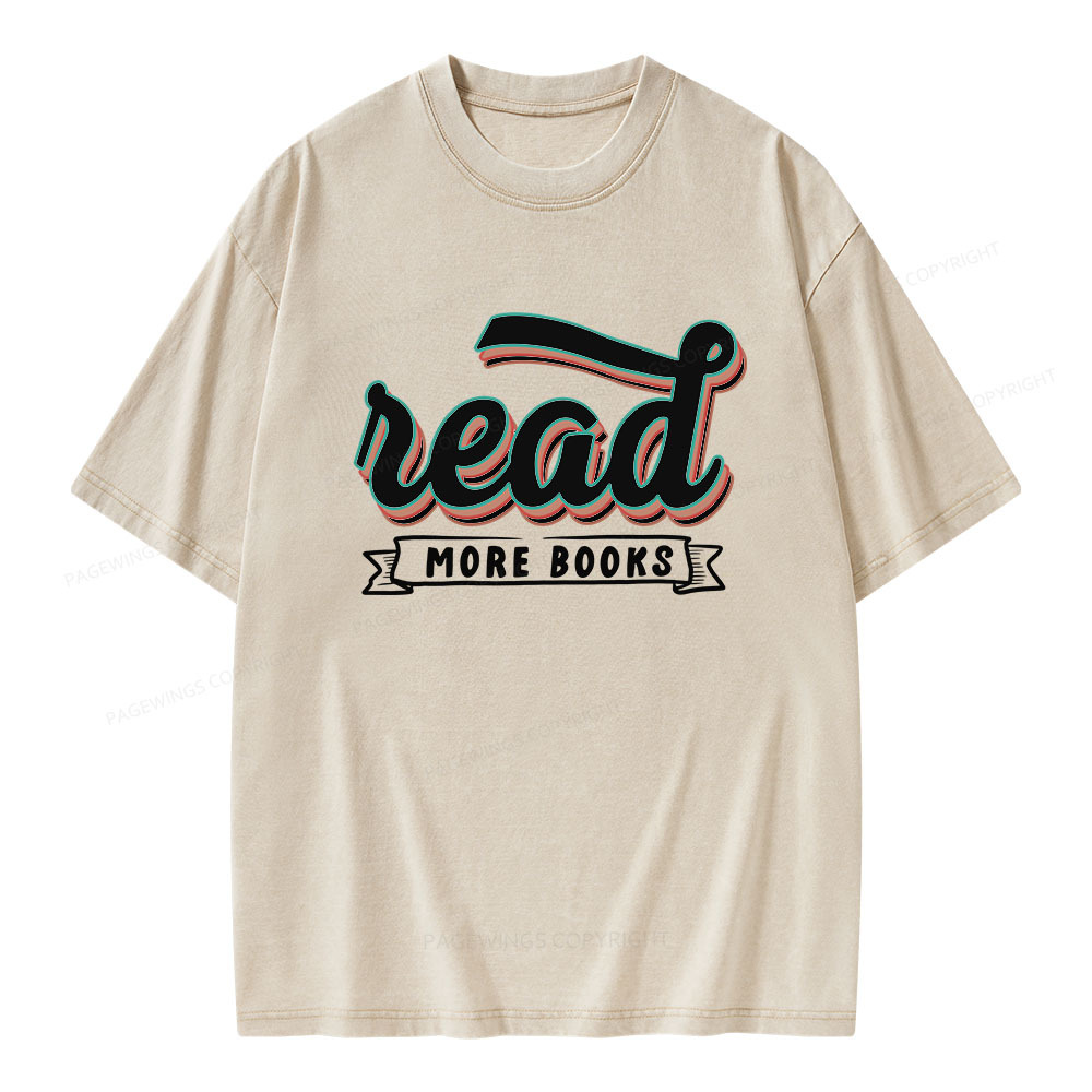 Pagewings Read More Books Unisex Washed T-shirt