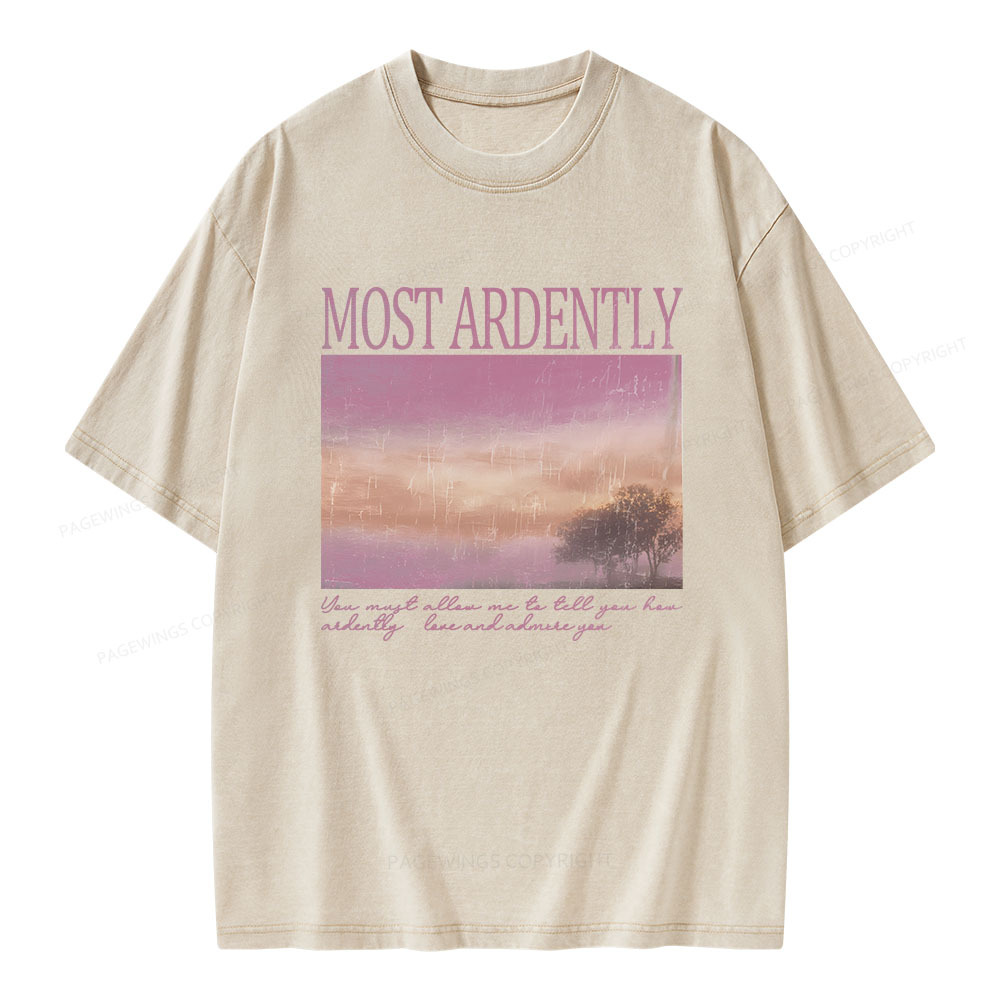 Pagewings Most Ardently Book Lover Unisex Washed T-shirt