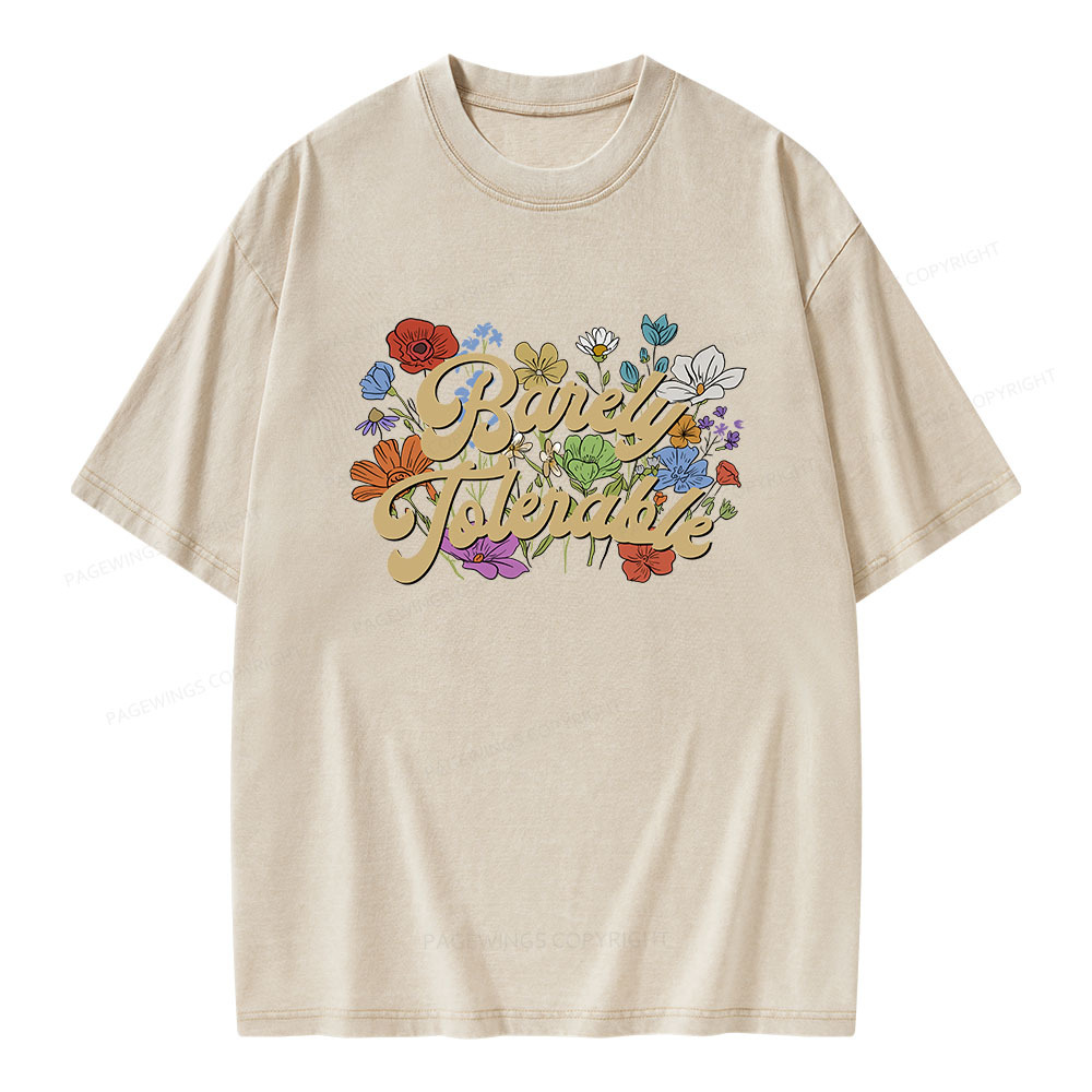 Pagewings Barely Tolerable Unisex Washed T-shirt