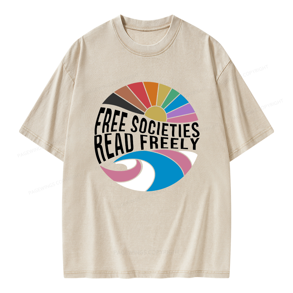 Pagewings read freely Unisex Washed T-shirt
