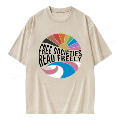 Pagewings read freely Unisex Washed T-shirt