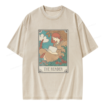 Pagewings Bookish Tarot Card Comfort Colors Unisex Washed T-shirt