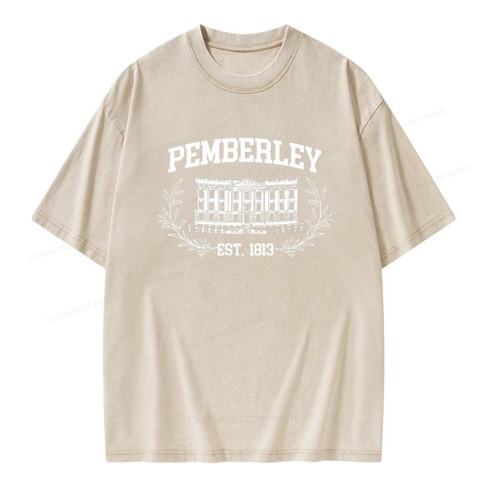 Pagewings Pemberley Est 1813Unisex Washed T-shirt