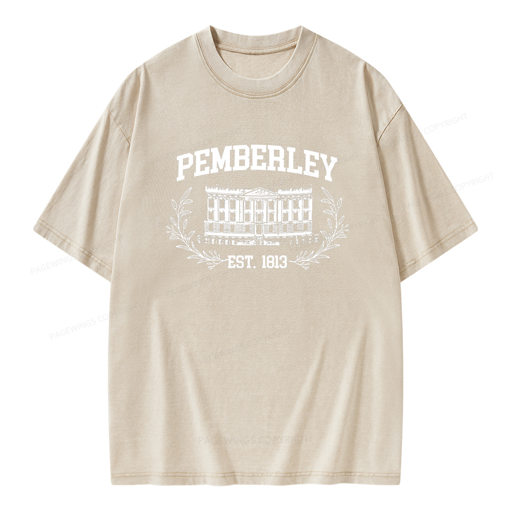 Pagewings Pemberley Est 1813Unisex Washed T-shirt