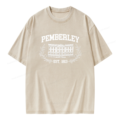 Pagewings Pemberley Est 1813Unisex Washed T-shirt