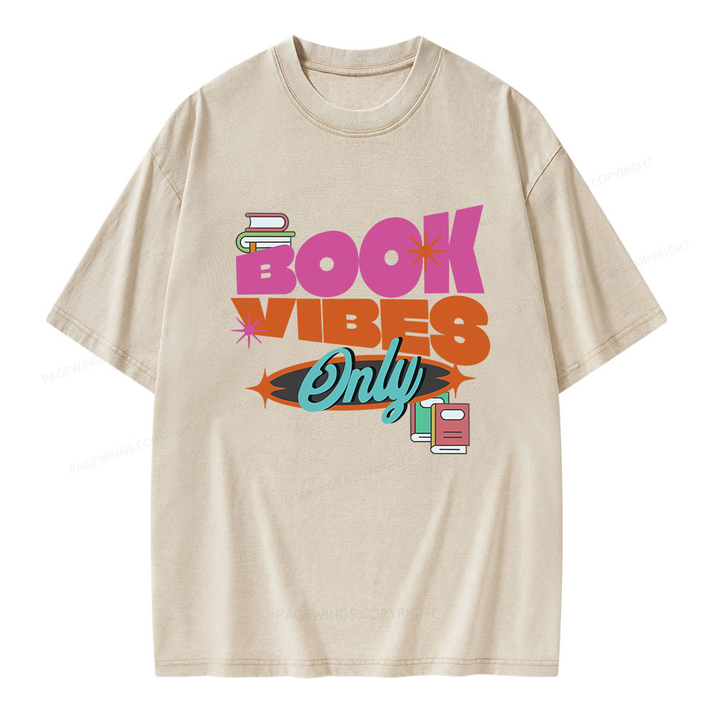 Pagewings Book Vibes Only Unisex Washed T-shirt