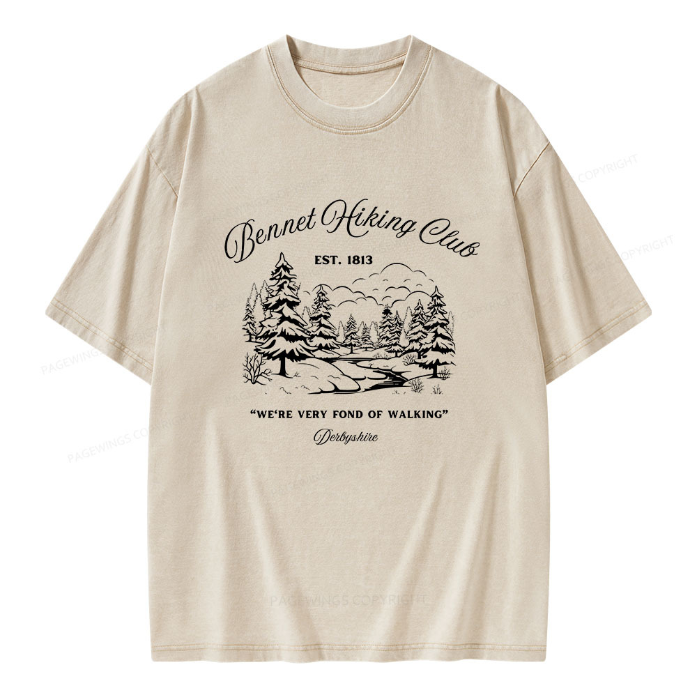 Pagewings We're Very Fond Of Walking Unisex Washed T-shirt