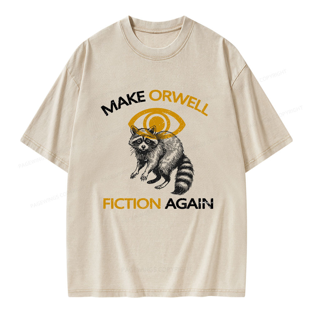Pagewings Make Orwell Fiction Again Unisex Washed T-shirt