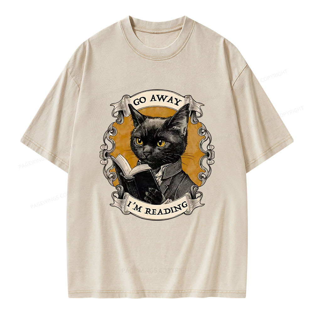 Pagewings Go Away I'm Reading Unisex Washed T-shirt
