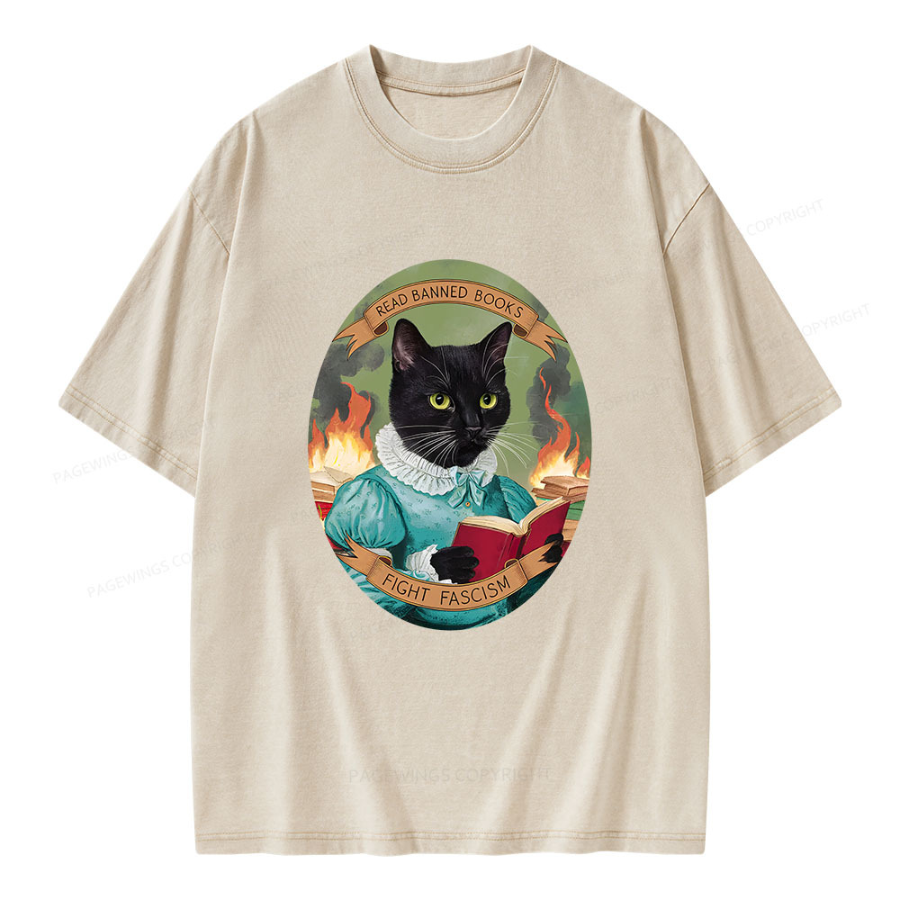Pagewings Read Banned Books Unisex Washed T-shirt