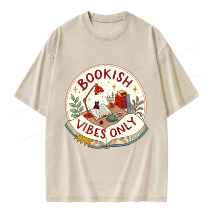 Pagewings Bookish Vibes Only Unisex Washed T-shirt