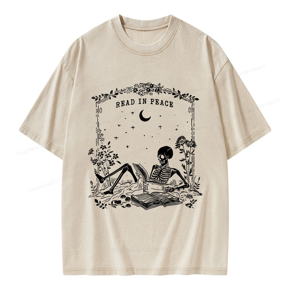 Pagewings Read in Peace Unisex Washed T-shirt