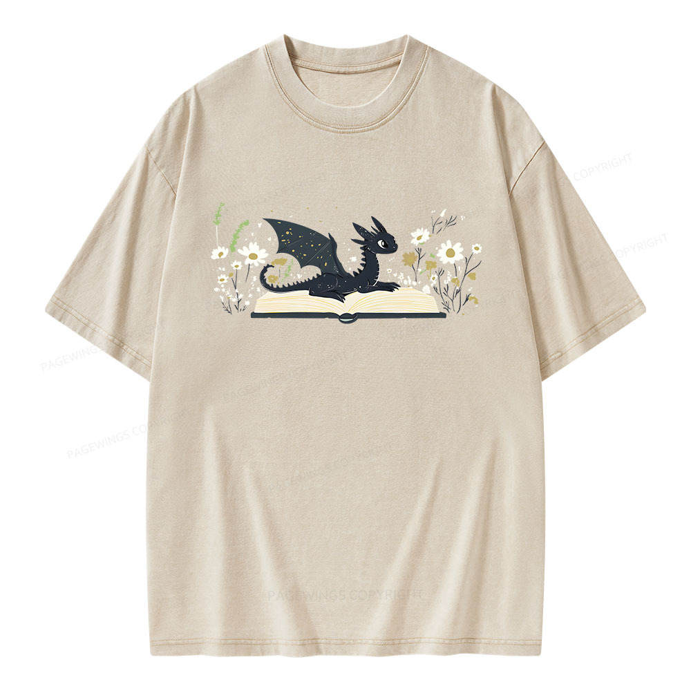 Pagewings Dragon Book Unisex Washed T-shirt