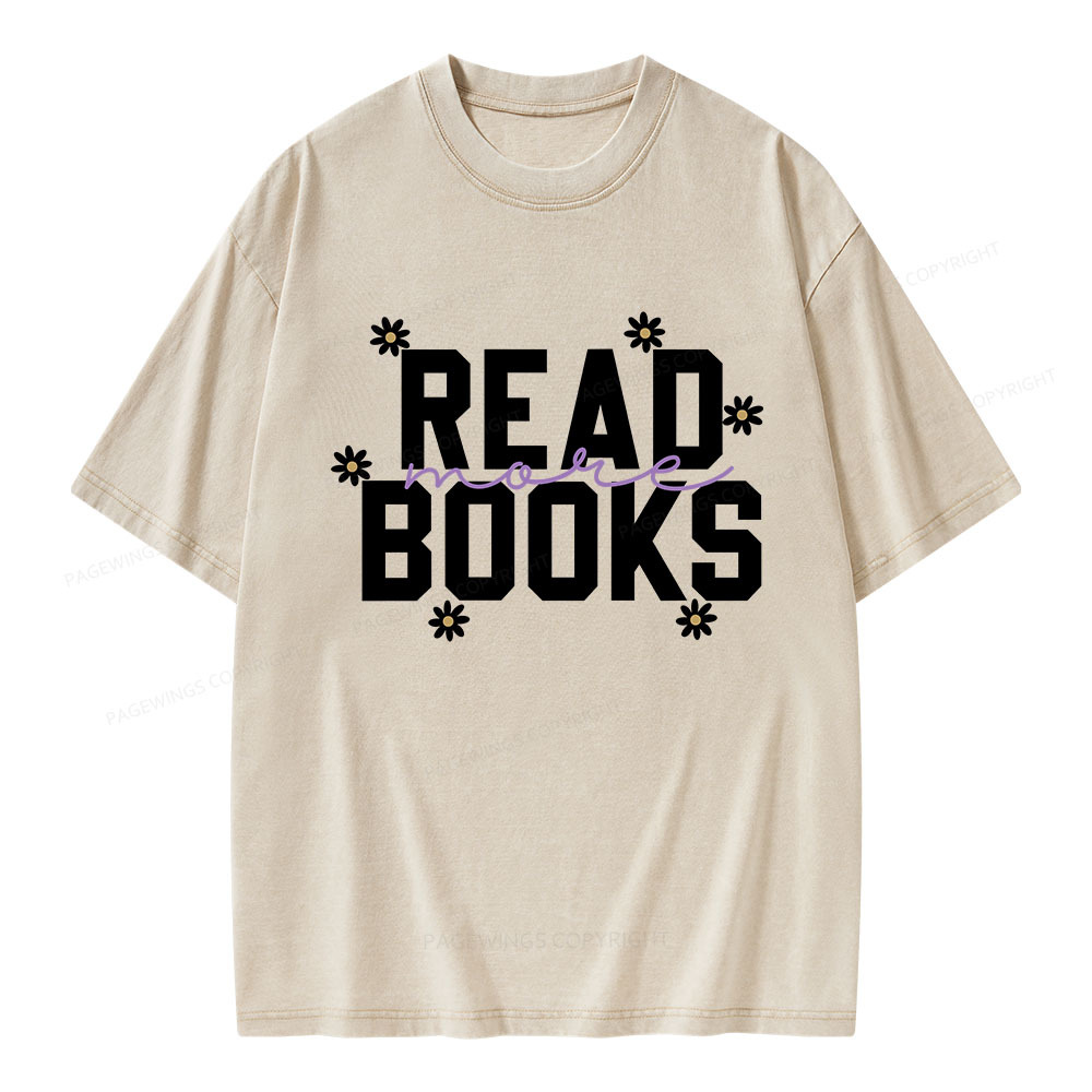 Pagewings Read More Books Unisex Washed T-shirt