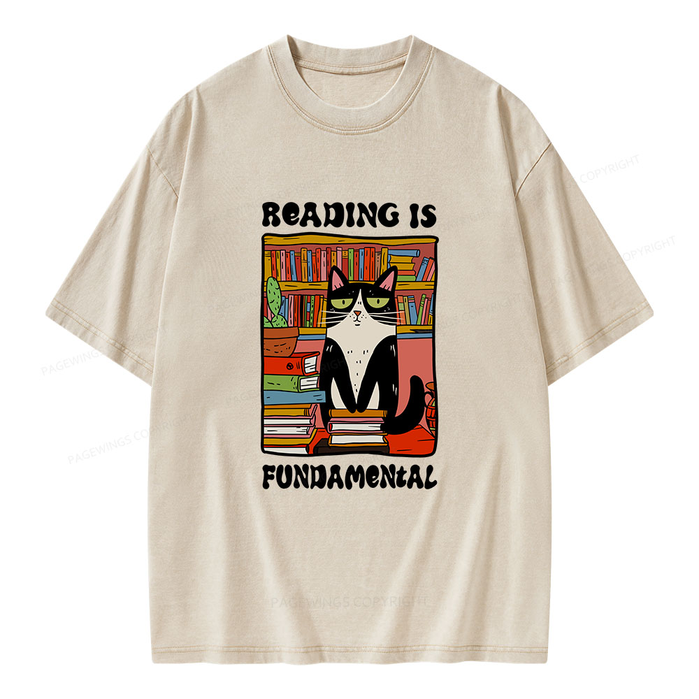 Pagewings Reading is Fundamental Unisex Washed T-shirt