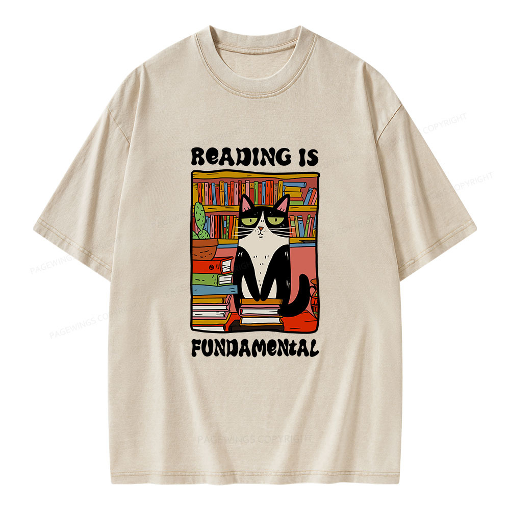 Pagewings Reading is Fundamental Unisex Washed T-shirt