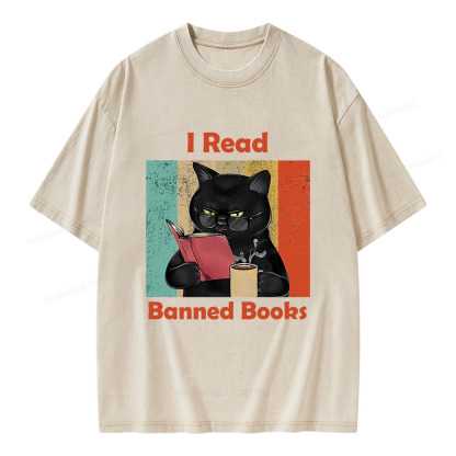 Pagewings I Read Banned Books Unisex Washed T-shirt