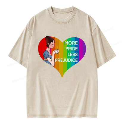Pagewings More Pride Less Prejudice Unisex Washed T-shirt