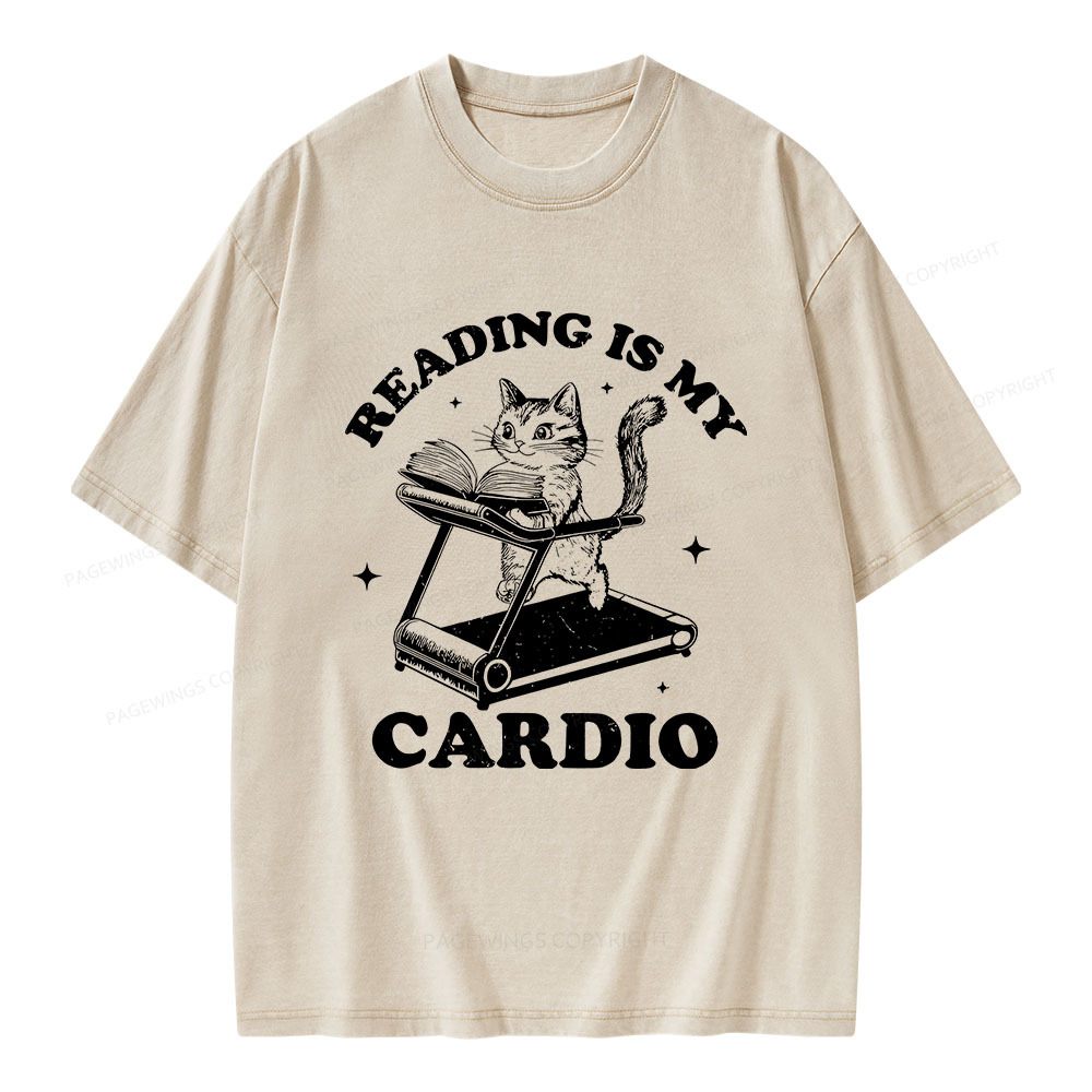 Pagewings Reading is my Cardio Unisex Washed T-shirt
