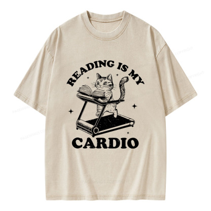 Pagewings Reading is my Cardio Unisex Washed T-shirt