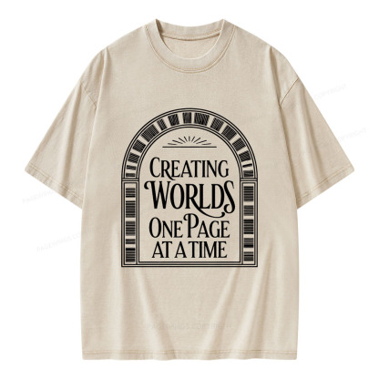 Pagewings Creating Worlds One Page At A Time Unisex Washed T-shirt