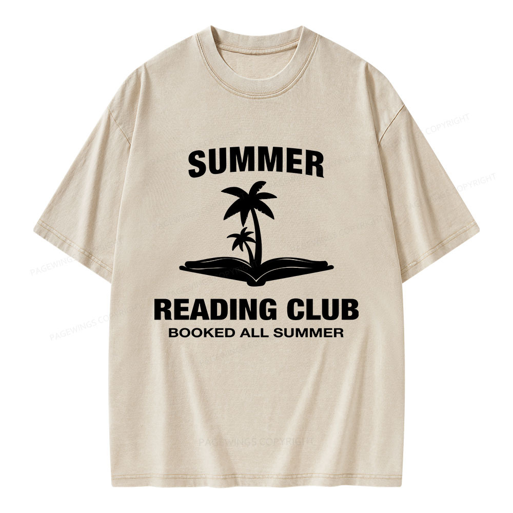 Pagewings Summer Reading Club Unisex Washed T-shirt