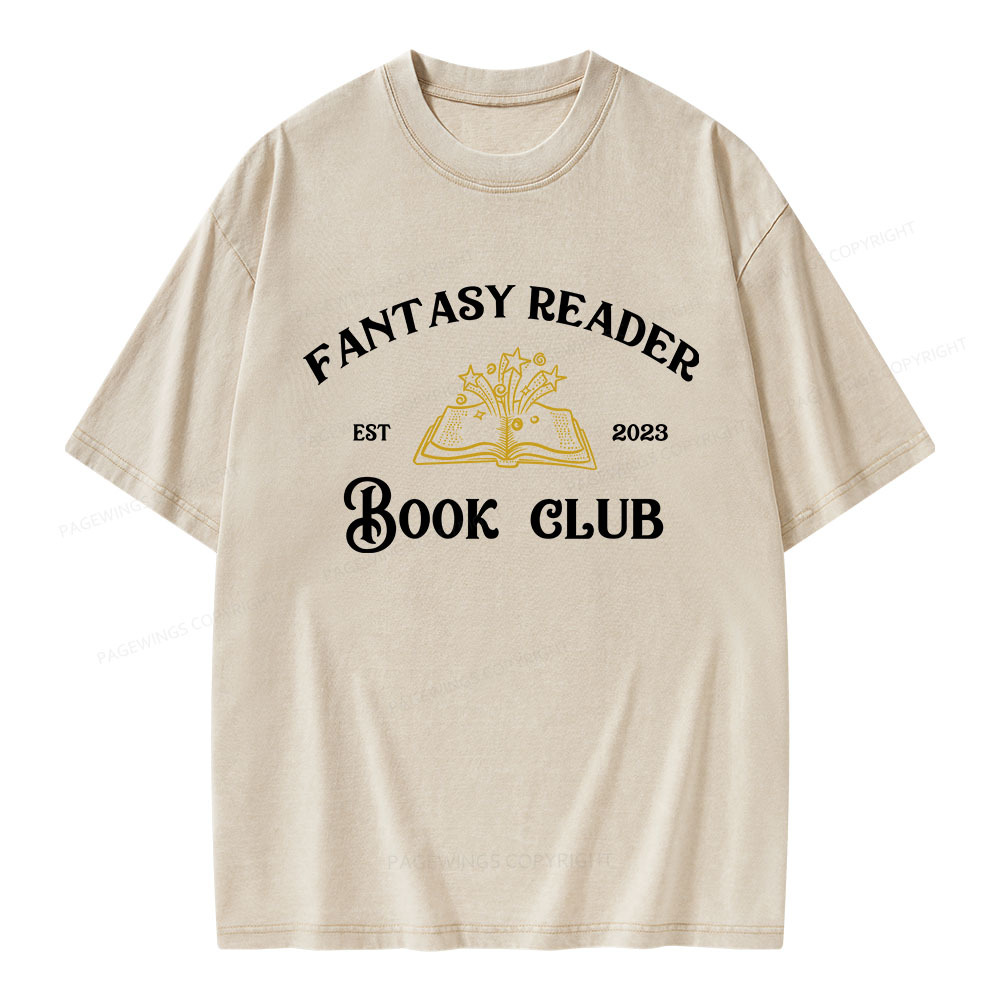 Pagewings Fantasy Reader Book Club Unisex Washed T-shirt
