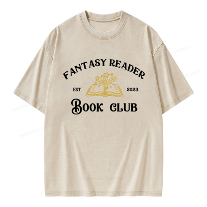 Pagewings Fantasy Reader Book Club Unisex Washed T-shirt
