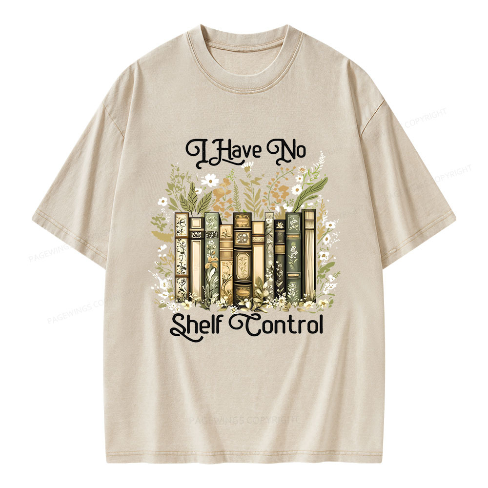 Pagewings I Have No Shelf Control Unisex Washed T-shirt
