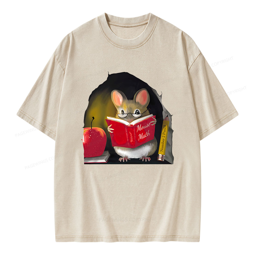 Pagewings Mouse Math Unisex Washed T-shirt