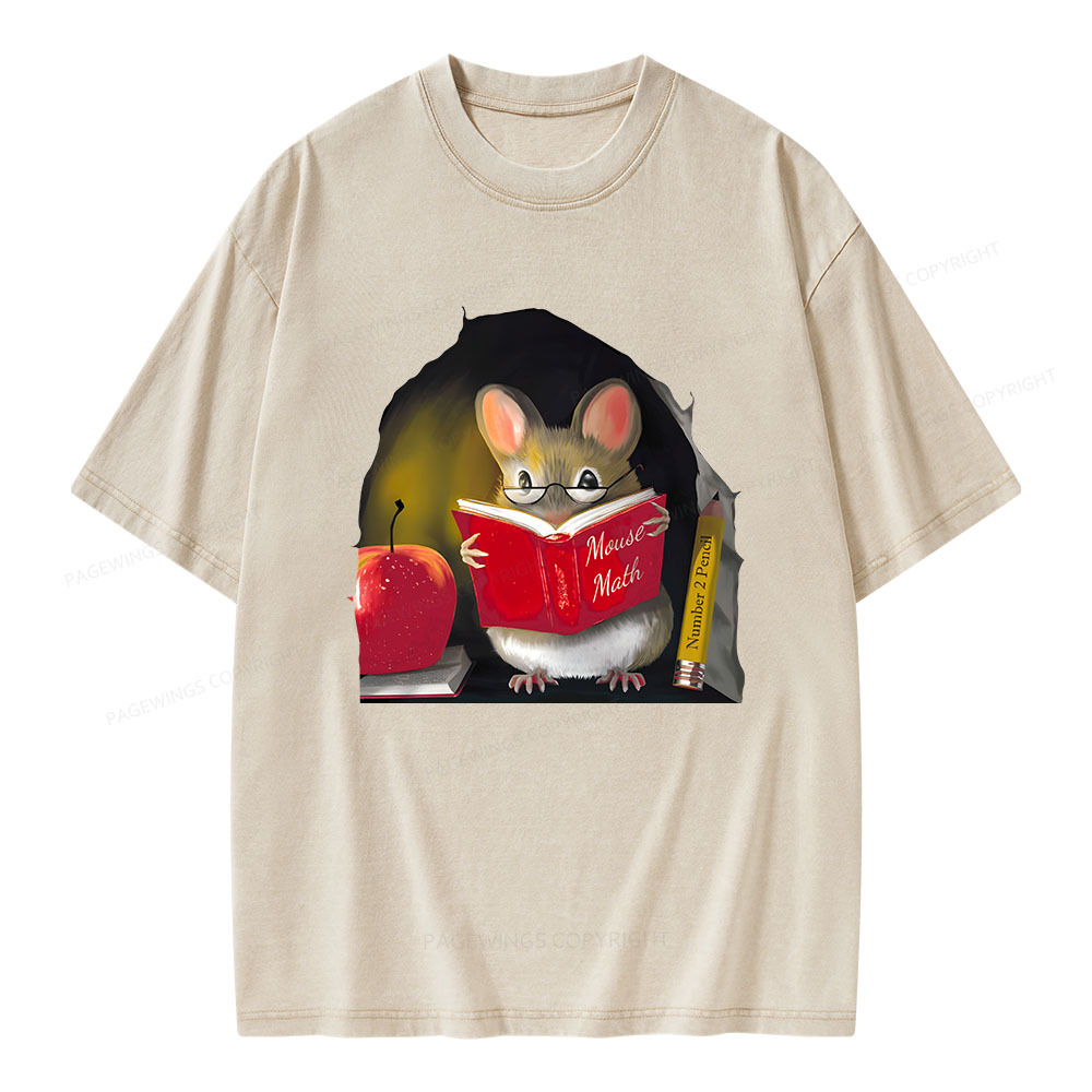 Pagewings Mouse Math Unisex Washed T-shirt