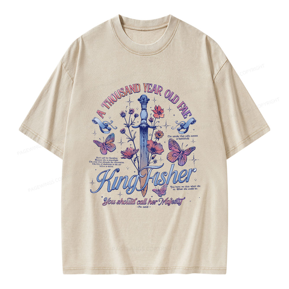 Pagewings Kingfisher Unisex Washed T-shirt