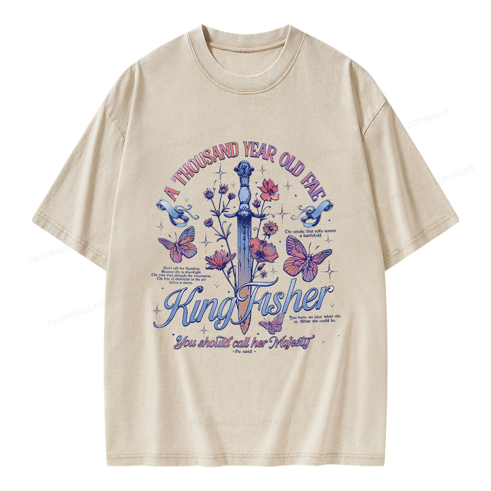 Pagewings Kingfisher Unisex Washed T-shirt