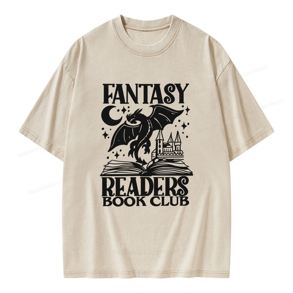 Pagewings Fantasy Readers Book Club Unisex Washed T-shirt
