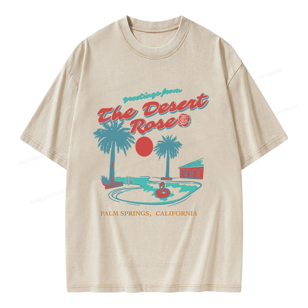 Pagewings The Desert Rose Unisex Washed T-shirt