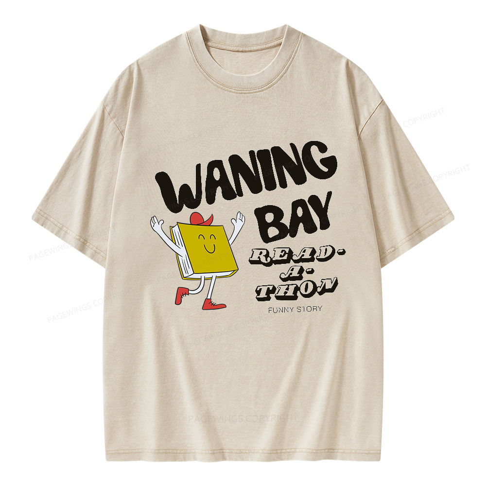 Pagewings Waning Bay Read-A-Thon Funny Story Unisex Washed T-shirt